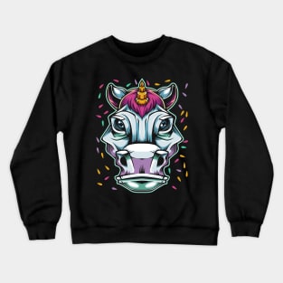 Unicorn - Horse Head Colorful Rainbow Crewneck Sweatshirt